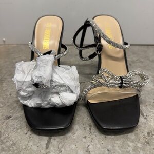 DREAM PARIS Double Bowknots Crystal Sandals